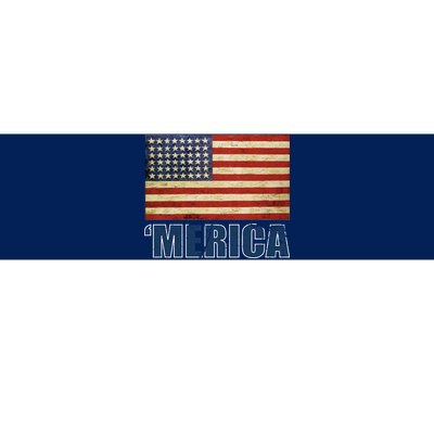 Vintage Merica Flag Bumper Sticker