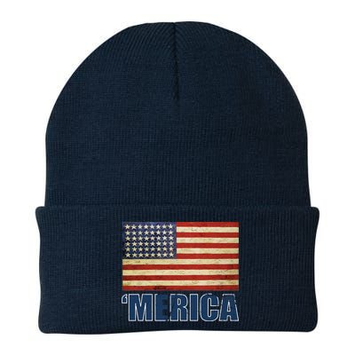 Vintage Merica Flag Knit Cap Winter Beanie