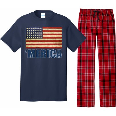 Vintage Merica Flag Pajama Set