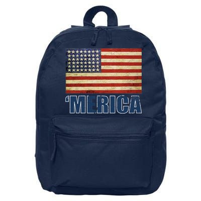 Vintage Merica Flag 16 in Basic Backpack