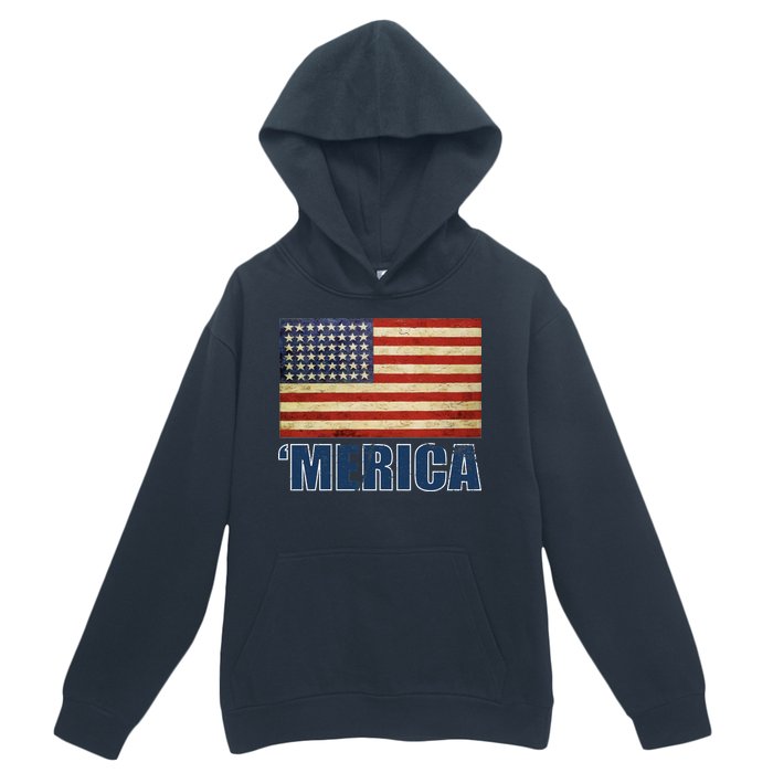 Vintage Merica Flag Urban Pullover Hoodie