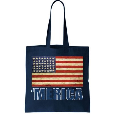 Vintage Merica Flag Tote Bag