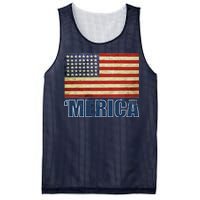 Vintage Merica Flag Mesh Reversible Basketball Jersey Tank