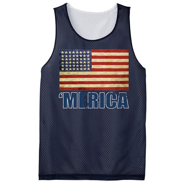 Vintage Merica Flag Mesh Reversible Basketball Jersey Tank