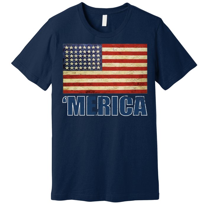 Vintage Merica Flag Premium T-Shirt