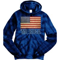 Vintage Merica Flag Tie Dye Hoodie