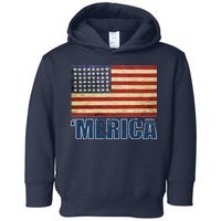 Vintage Merica Flag Toddler Hoodie