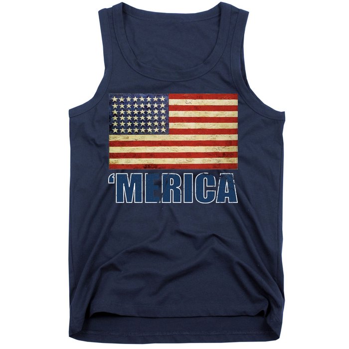 Vintage Merica Flag Tank Top