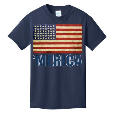 Vintage Merica Flag Kids T-Shirt