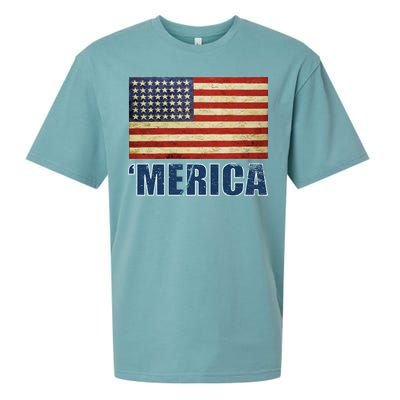 Vintage Merica Flag Sueded Cloud Jersey T-Shirt