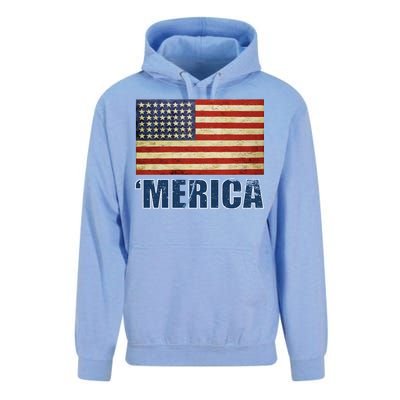 Vintage Merica Flag Unisex Surf Hoodie