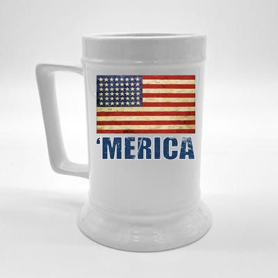 Vintage Merica Flag Beer Stein