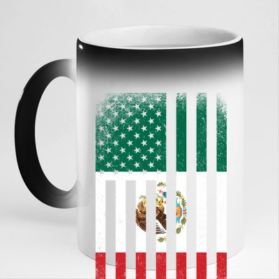 Vintage Mexican Flag 11oz Black Color Changing Mug