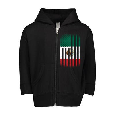 Vintage Mexican Flag Toddler Zip Fleece Hoodie