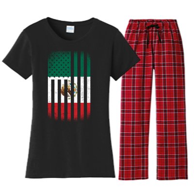 Vintage Mexican Flag Women's Flannel Pajama Set