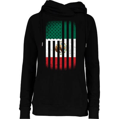 Vintage Mexican Flag Womens Funnel Neck Pullover Hood