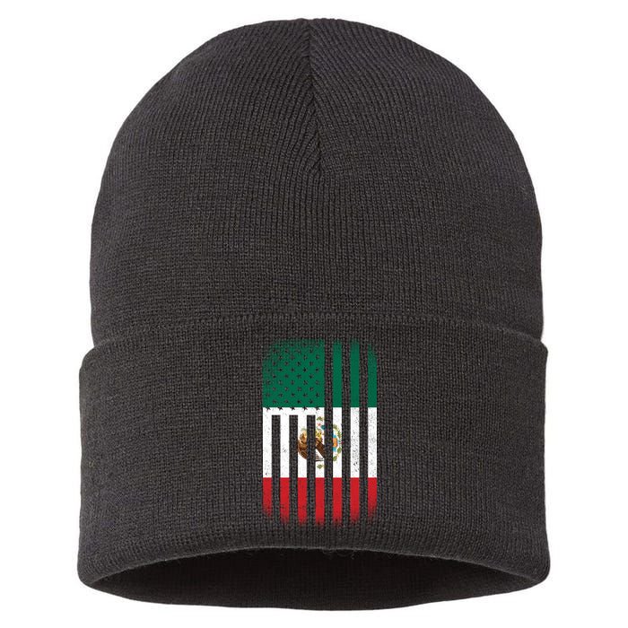 Vintage Mexican Flag Sustainable Knit Beanie