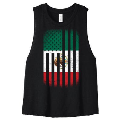 Vintage Mexican Flag Women's Racerback Cropped Tank