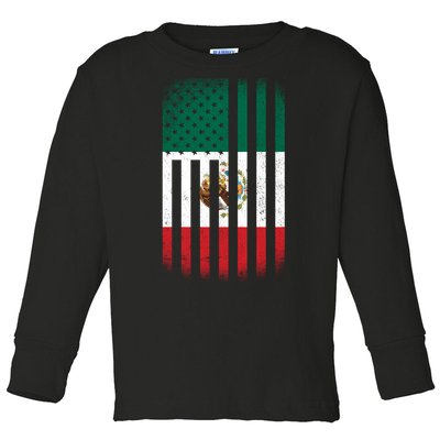 Vintage Mexican Flag Toddler Long Sleeve Shirt