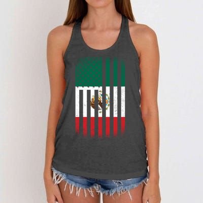 Vintage Mexican Flag Women's Knotted Racerback Tank