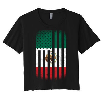 Vintage Mexican Flag Women's Crop Top Tee