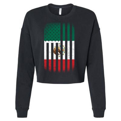 Vintage Mexican Flag Cropped Pullover Crew