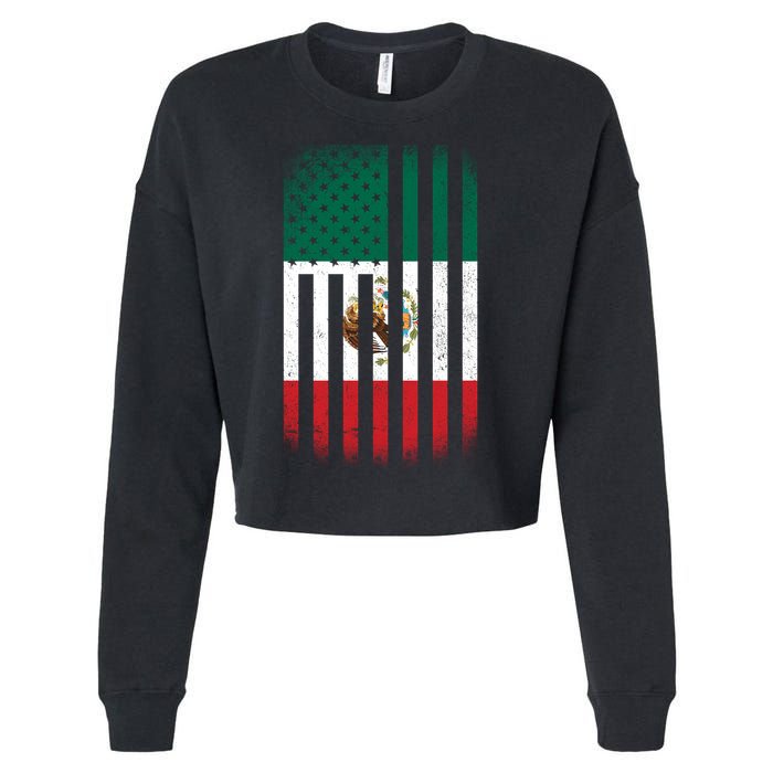 Vintage Mexican Flag Cropped Pullover Crew