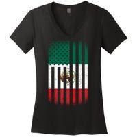 Vintage Mexican Flag Women's V-Neck T-Shirt