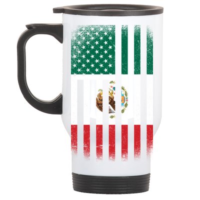 Vintage Mexican Flag Stainless Steel Travel Mug