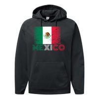 Vintage Mexico Distress Logo Flag Performance Fleece Hoodie