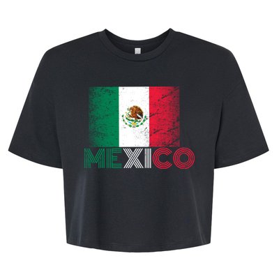 Vintage Mexico Distress Logo Flag Bella+Canvas Jersey Crop Tee