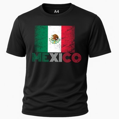 Vintage Mexico Distress Logo Flag Performance Shirt