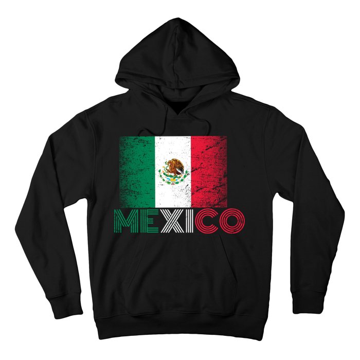 Vintage Mexico Distress Logo Flag Hoodie