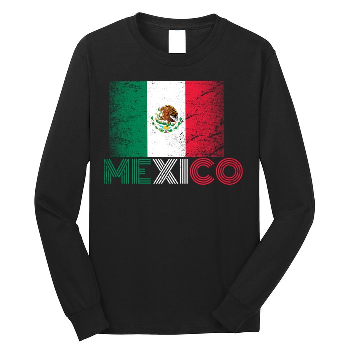 Vintage Mexico Distress Logo Flag Long Sleeve Shirt