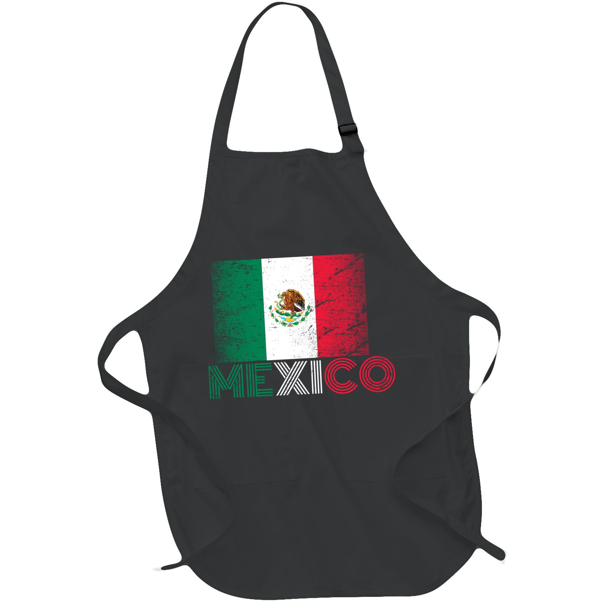 Vintage Mexico Distress Logo Flag Apron