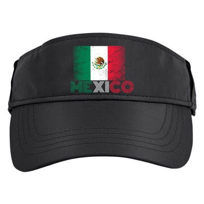 Vintage Mexico Distress Logo Flag Adult Drive Performance Visor