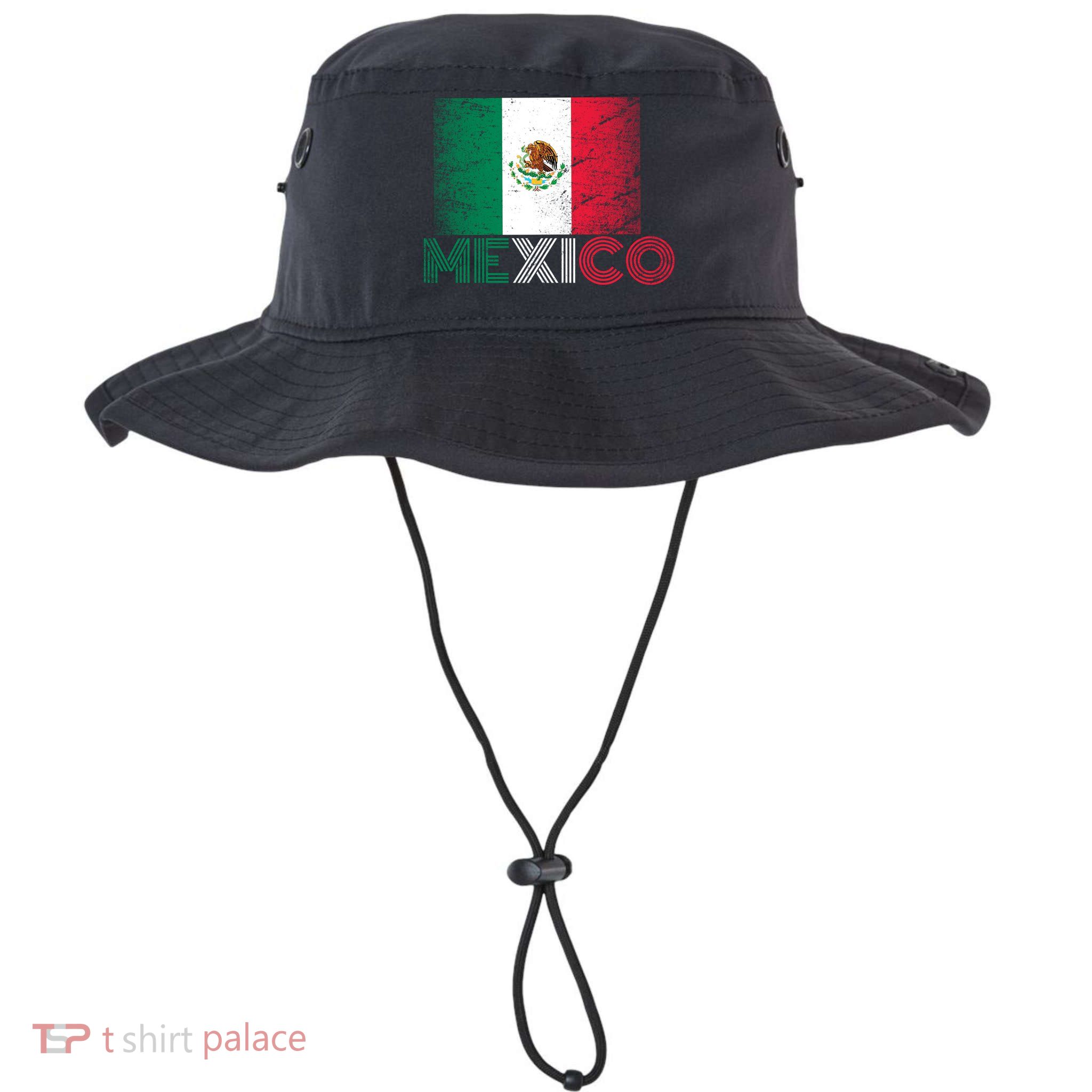 Vintage Mexico Distress Logo Flag Bucket Hat
