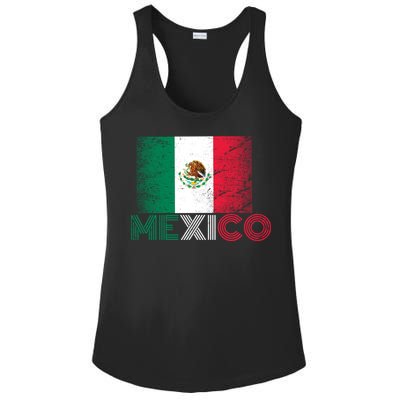 Vintage Mexico Distress Logo Flag Ladies PosiCharge Competitor Racerback Tank