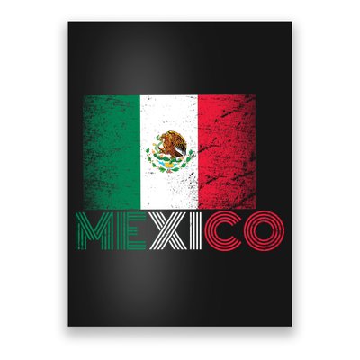 Vintage Mexico Distress Logo Flag Poster