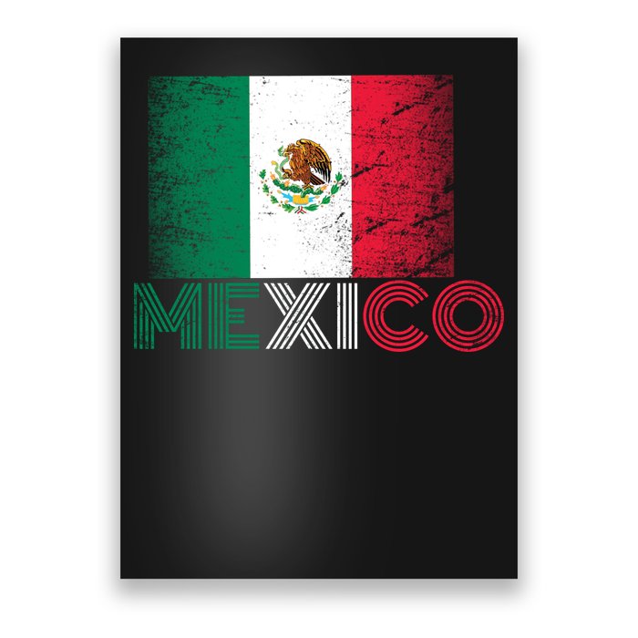 Vintage Mexico Distress Logo Flag Poster