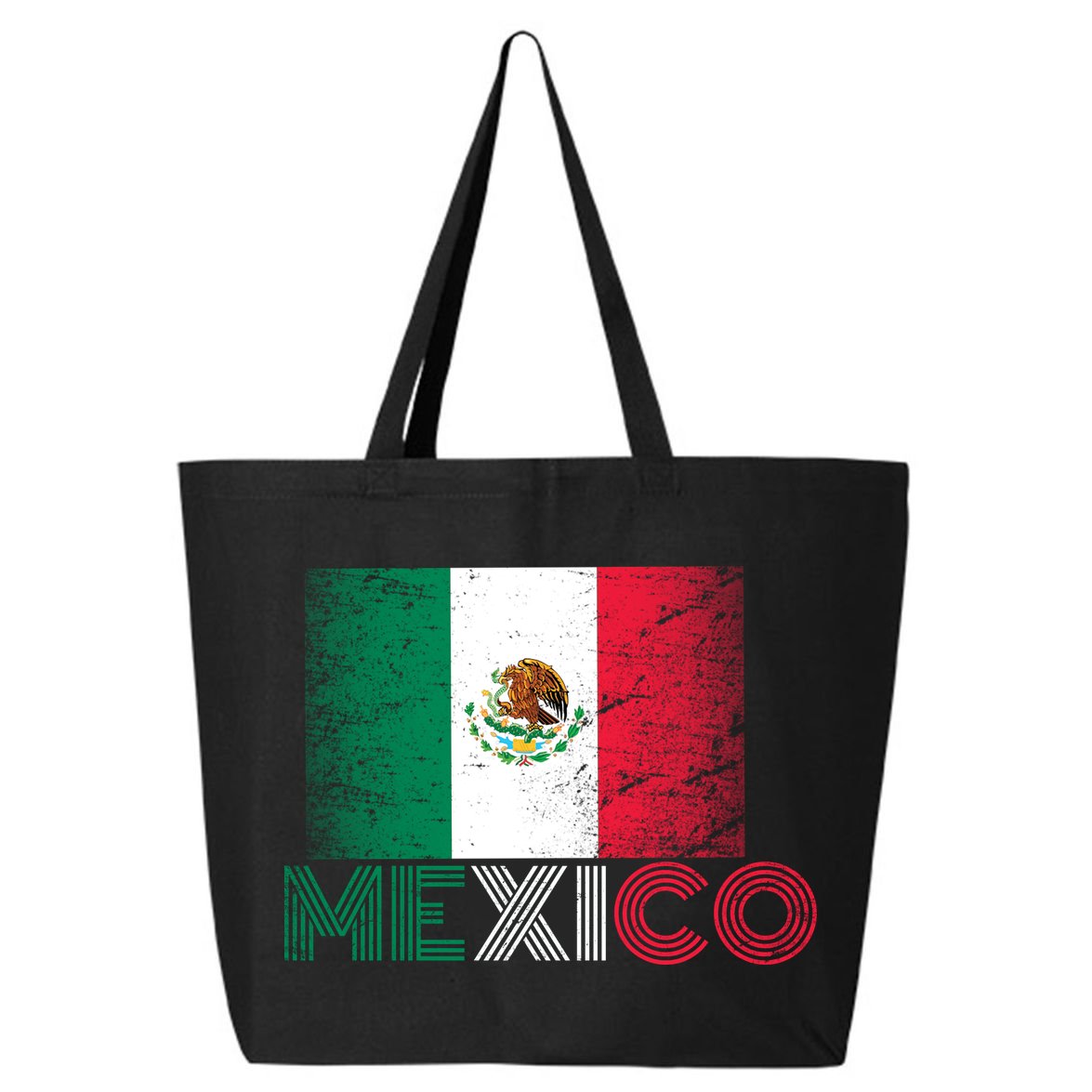 Vintage Mexico Distress Logo Flag 25L Jumbo Tote