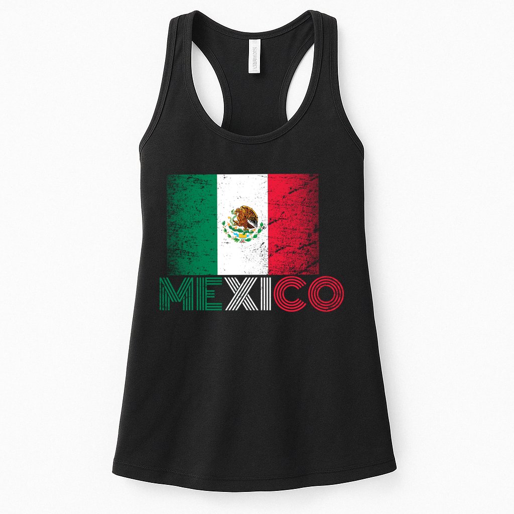 Vintage Mexico Distress Logo Flag Womens Tank Top