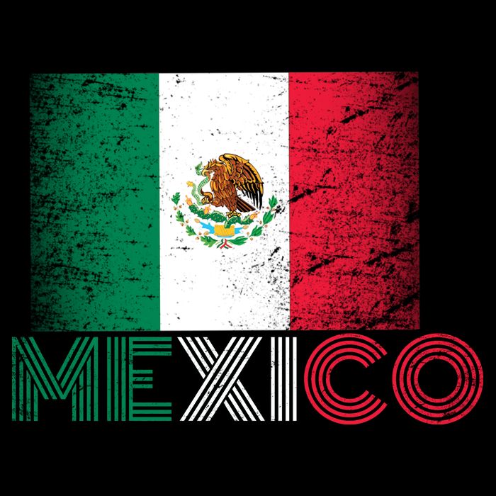 Vintage Mexico Distress Logo Flag Baby Bodysuit