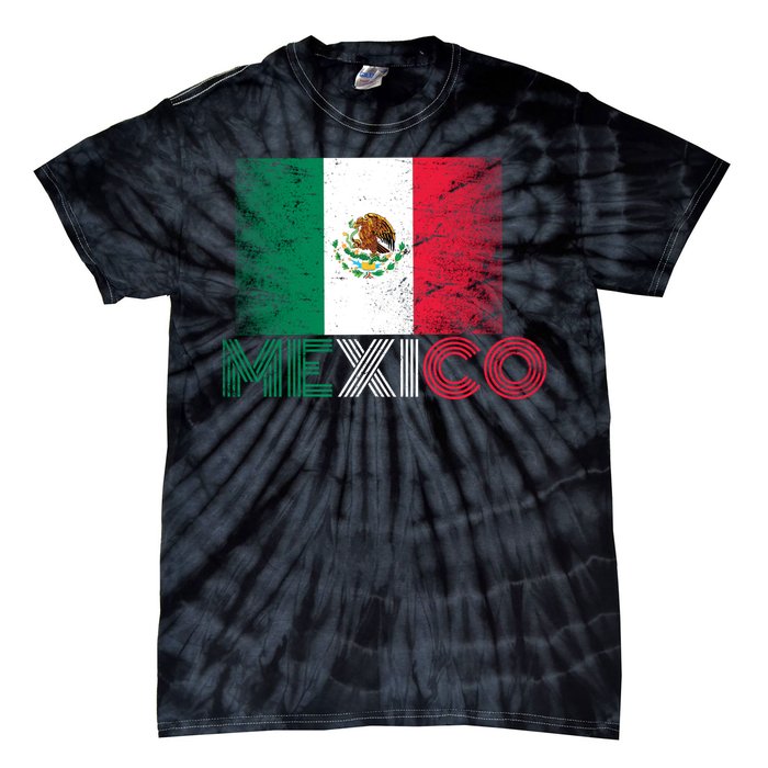 Vintage Mexico Distress Logo Flag Tie-Dye T-Shirt