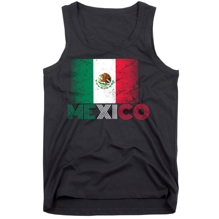 Vintage Mexico Distress Logo Flag Tank Top