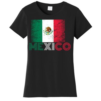 Vintage Mexico Distress Logo Flag Women's T-Shirt