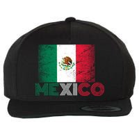 Vintage Mexico Distress Logo Flag Wool Snapback Cap