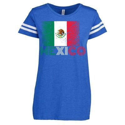 Vintage Mexico Distress Logo Flag Enza Ladies Jersey Football T-Shirt