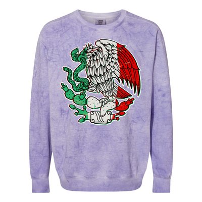 Vintage Mexico Eagle Symbol Colorblast Crewneck Sweatshirt