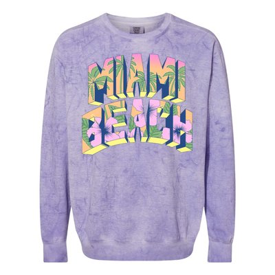 Vintage Miami Beach  Colorblast Crewneck Sweatshirt